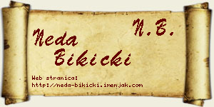 Neda Bikicki vizit kartica